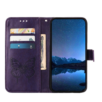 For Xiaomi Redmi K70 / K70 Pro Embossed Butterfly Leather Phone Case(Dark Purple) - K70 Cases by buy2fix | Online Shopping UK | buy2fix