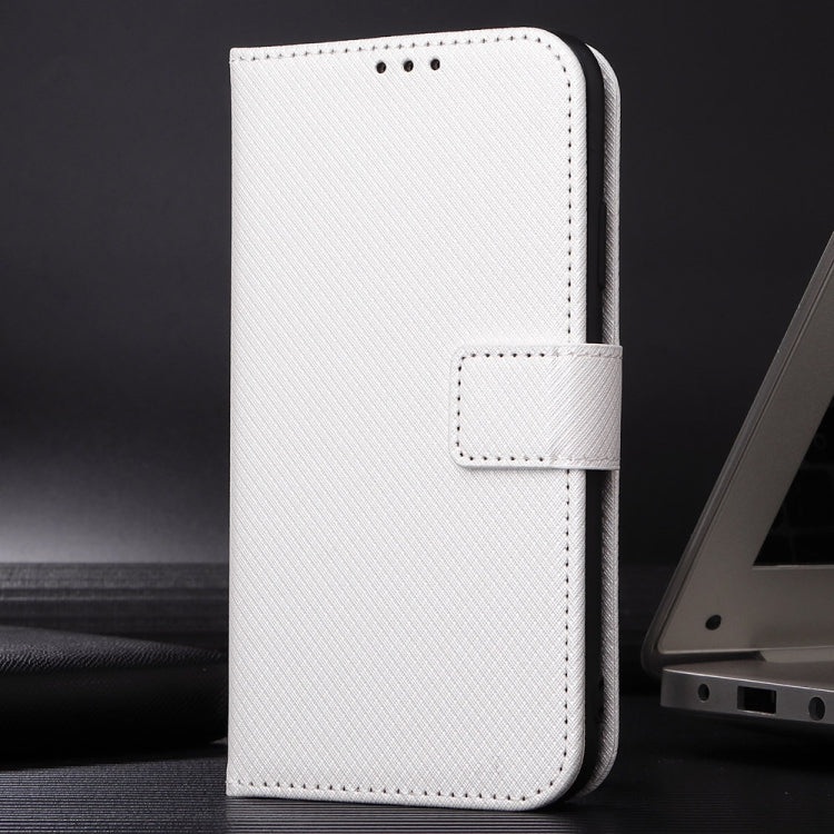 For OnePlus 12 Diamond Texture Leather Phone Case(White) - OnePlus Cases by buy2fix | Online Shopping UK | buy2fix