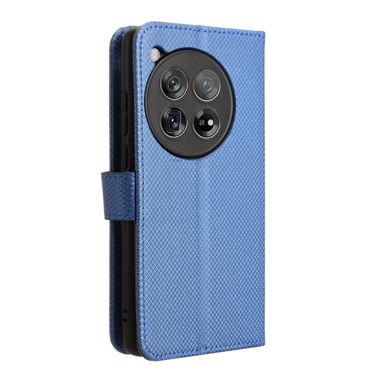 For OnePlus 12 Diamond Texture Leather Phone Case(Blue) - OnePlus Cases by buy2fix | Online Shopping UK | buy2fix