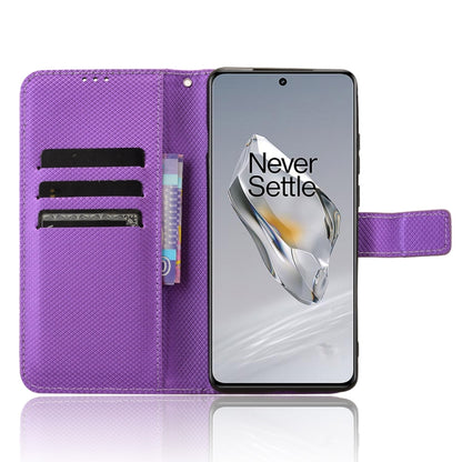 For OnePlus 12 Diamond Texture Leather Phone Case(Purple) - OnePlus Cases by buy2fix | Online Shopping UK | buy2fix