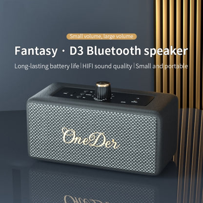 Oneder D3 Retro Leather Casing 30W Dual Units Wireless Bluetooth Speaker(Cyan) - Desktop Speaker by OneDer | Online Shopping UK | buy2fix