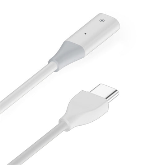 For Apple Pencil 1 USB-C / Type-C to 8 Pin Stylus Charging Cable with Indicator Light, Length:0.5m(White) - Pencil Accessories by buy2fix | Online Shopping UK | buy2fix