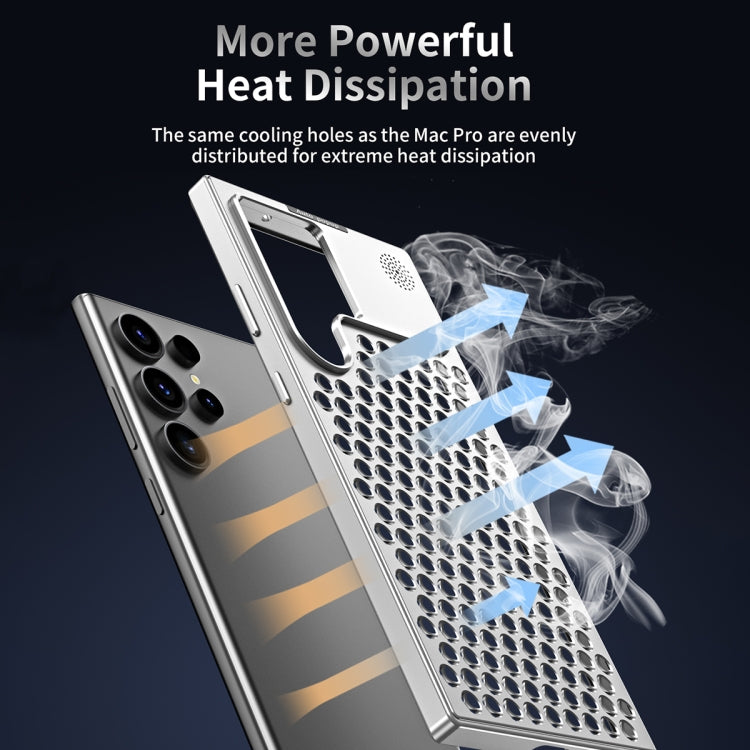 For Samsung Galaxy S24 Ultra 5G R-JUST RJ58 Aromatherapy Metal Cooling Phone Case(Silver) - Galaxy S24 Ultra 5G Cases by R-JUST | Online Shopping UK | buy2fix