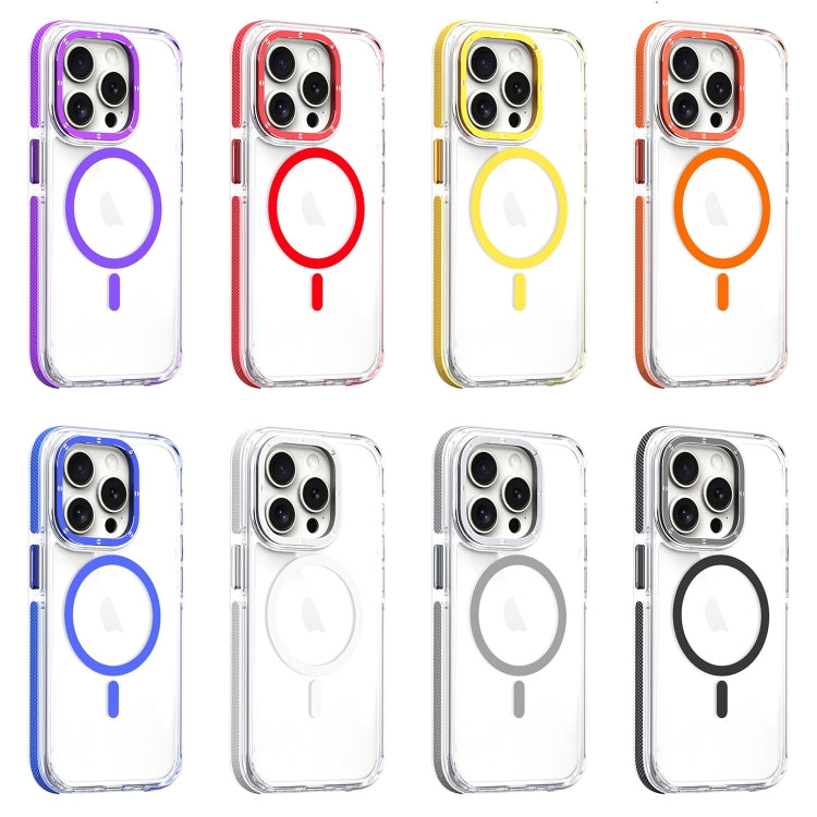 For iPhone 12 Dual-Color Clear Acrylic Hybrid TPU MagSafe Phone Case(Yellow) - iPhone 12 / 12 Pro Cases by buy2fix | Online Shopping UK | buy2fix