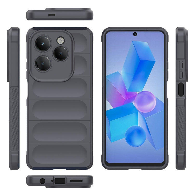 For Infinix Hot 40 Pro / Hot 40 Magic Shield TPU + Flannel Phone Case(Dark Grey) - Infinix Cases by buy2fix | Online Shopping UK | buy2fix