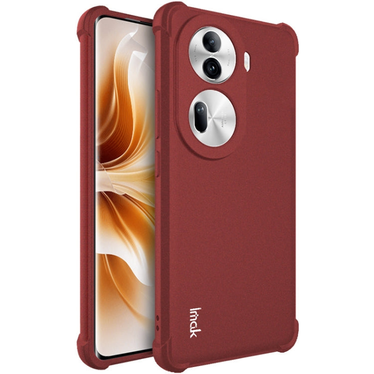 For OPPO Reno11 Pro 5G Global imak Shockproof Airbag TPU Phone Case(Matte Red) - Reno11 Pro Cases by imak | Online Shopping UK | buy2fix