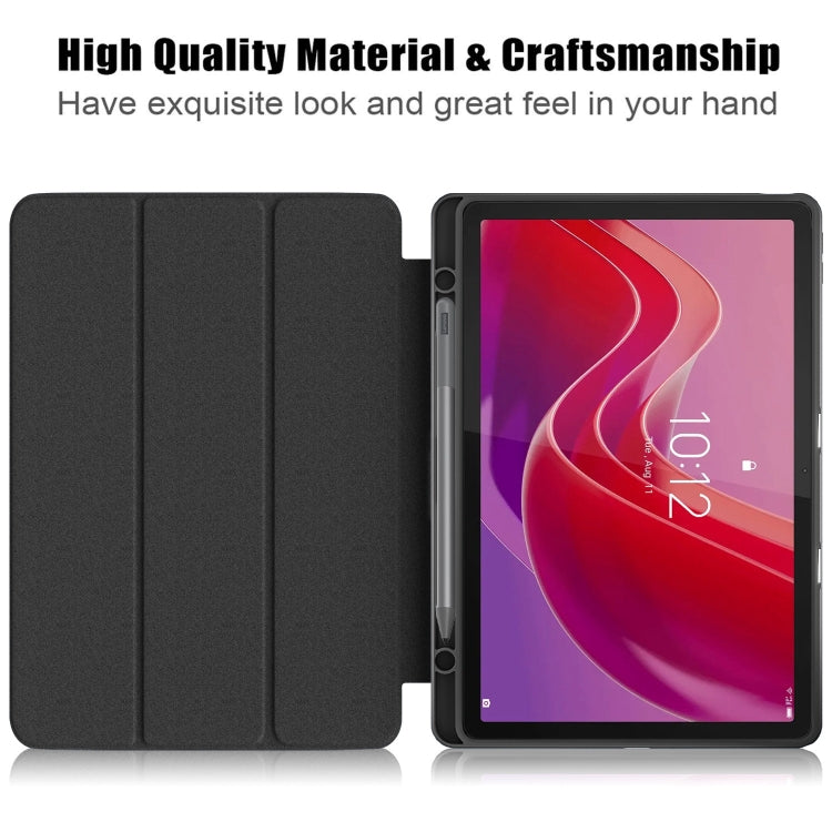 For Lenovo Tab M11 / Xiaoxin Pad 2024 Acrylic 3-Fold Painted Smart Leather Tablet Case(Big Eye ME) - Lenovo by buy2fix | Online Shopping UK | buy2fix
