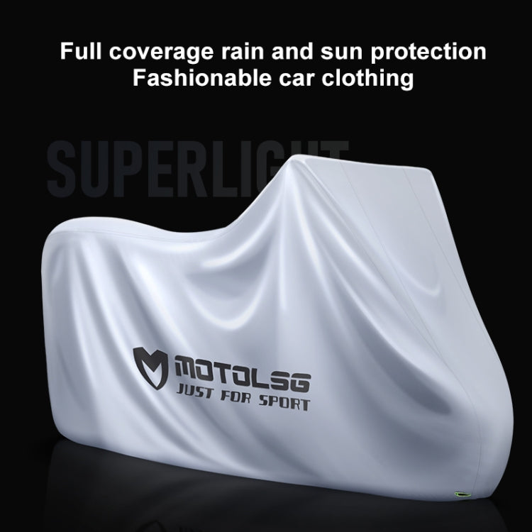 MOTOLSG Motorcycle Waterproof Sunproof Dustproof Thickening Cover, Size:XXL(Silver Black) - Raincoat by MOTOLSG | Online Shopping UK | buy2fix