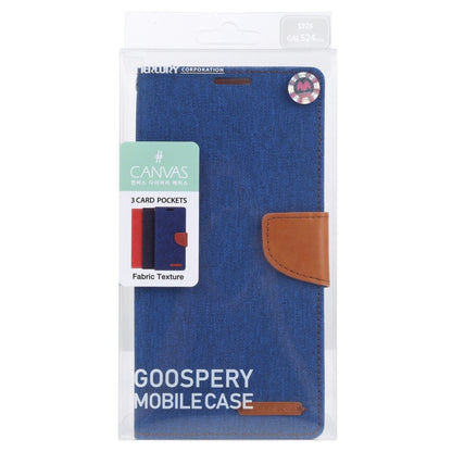 For Samsung Galaxy S24+ 5G GOOSPERY CANVAS DIARY Fabric Texture Flip Leather Phone Case(Blue) - Galaxy S24+ 5G Cases by GOOSPERY | Online Shopping UK | buy2fix