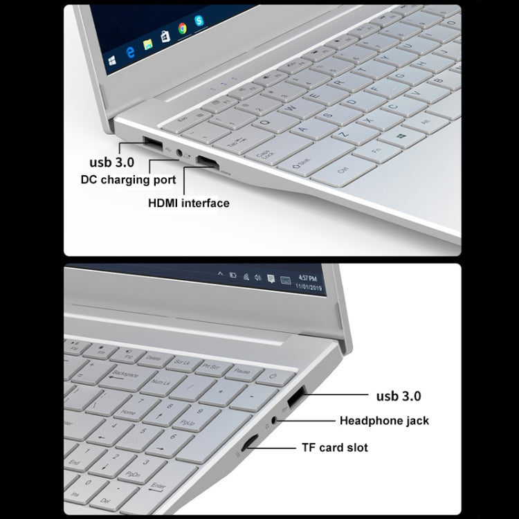V8 15.6 inch Ultrathin Laptop, 16GB+256GB, Windows 10 Intel Jasper Lake N5095 Quad Core(Silver) - Others by buy2fix | Online Shopping UK | buy2fix