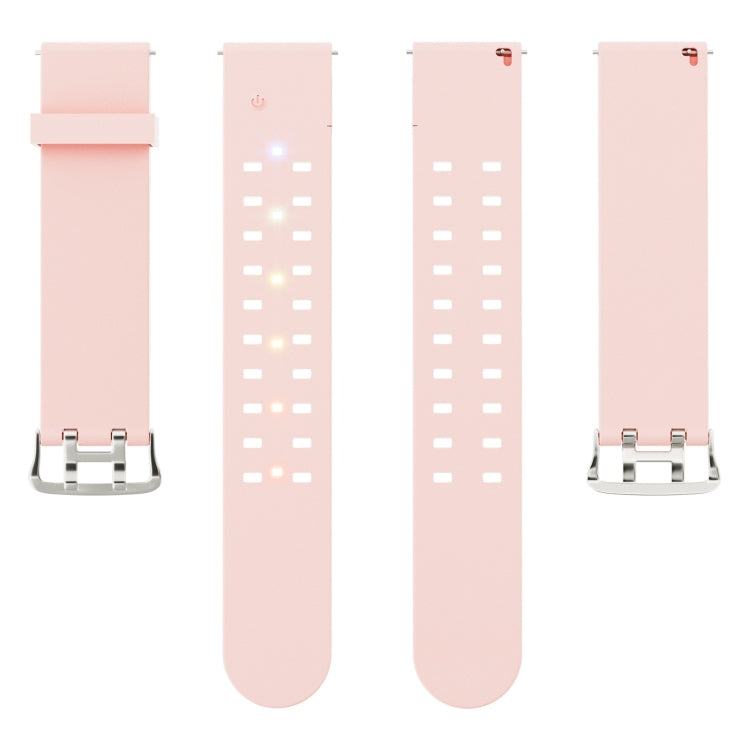 For Apple Watch Series 8 41mm Luminous Colorful Light Silicone Watch Band(Pink) - Watch Bands by buy2fix | Online Shopping UK | buy2fix