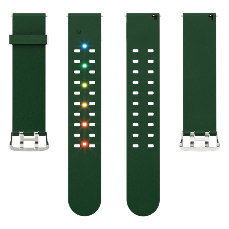 For Apple Watch SE 2022 40mm Luminous Colorful Light Silicone Watch Band(Green) - Watch Bands by buy2fix | Online Shopping UK | buy2fix