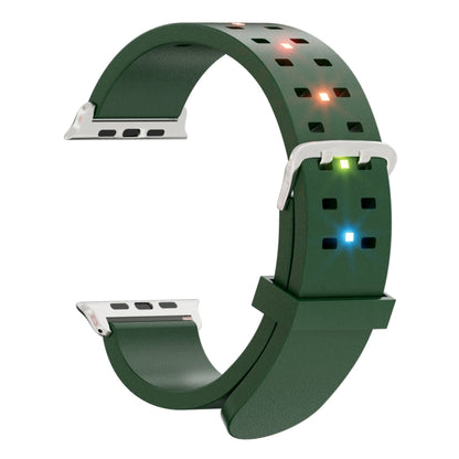 For Apple Watch Series 6 44mm Luminous Colorful Light Silicone Watch Band(Green) - Watch Bands by buy2fix | Online Shopping UK | buy2fix