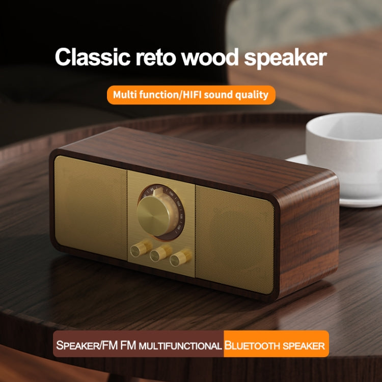 OneDer JY82 Wooden Retro Styling Wireless Speaker HIFI Classic FM Radio Support TF / U-Disk / AUX(Leather Green) - Desktop Speaker by OneDer | Online Shopping UK | buy2fix