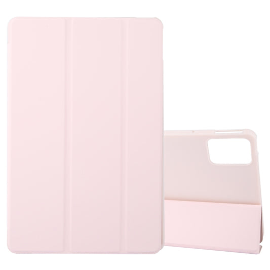 For Lenovo Tab M11/ Xiaoxin Pad 11 2024 Tri-fold Silicone Leather Tablet Case(Pink) - Lenovo by buy2fix | Online Shopping UK | buy2fix