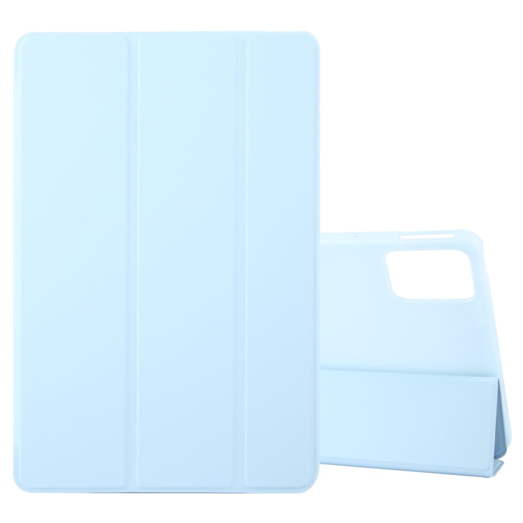 For Lenovo Tab M11/ Xiaoxin Pad 11 2024 Tri-fold Silicone Leather Tablet Case(Ice Blue) - Lenovo by buy2fix | Online Shopping UK | buy2fix