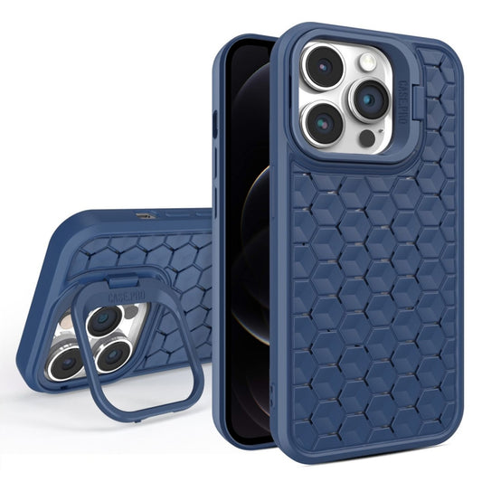 For iPhone 12 Pro Honeycomb Radiating Lens Holder Magsafe Phone Case(Blue) - iPhone 12 / 12 Pro Cases by buy2fix | Online Shopping UK | buy2fix