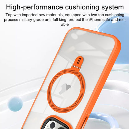 For iPhone 13 Pro Max Shield Armor MagSafe Holder Phone Case(Orange) - iPhone 13 Pro Max Cases by buy2fix | Online Shopping UK | buy2fix