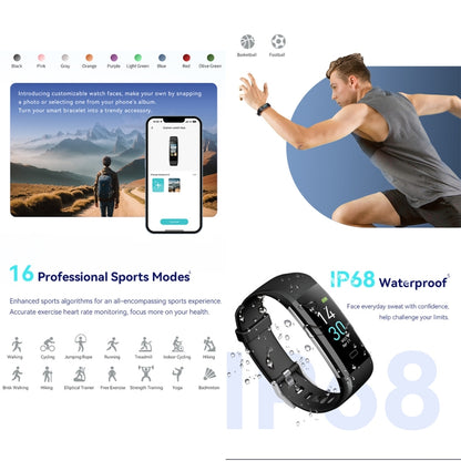 S5-4 Smart Bracelet IP68 Waterproof Heart Rate Sport Fitness Tracker Smart Watch(Orange) - Smart Wristbands by buy2fix | Online Shopping UK | buy2fix