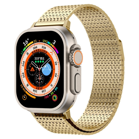 For Apple Watch Ultra 2 49mm Milanese Loop Magnetic Clasp Stainless Steel Watch Band(Gold) - Watch Bands by buy2fix | Online Shopping UK | buy2fix