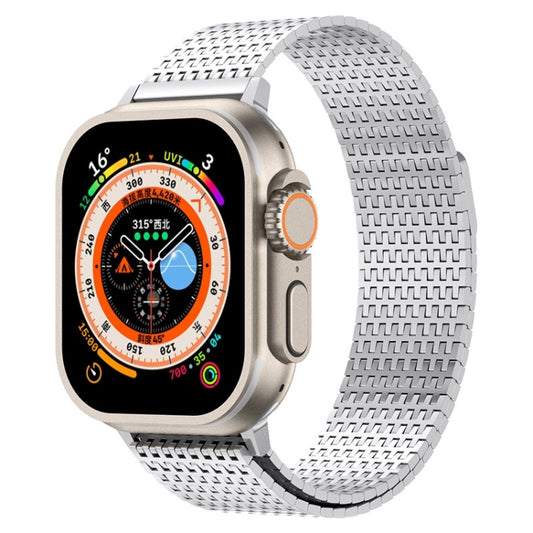 For Apple Watch Series 7 41mm Milanese Loop Magnetic Clasp Stainless Steel Watch Band(Silver) - Watch Bands by buy2fix | Online Shopping UK | buy2fix