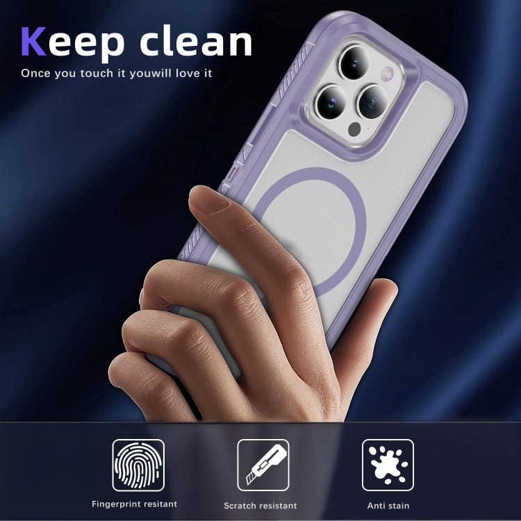 For iPhone 16 Pro Guard Magsafe Magnetic Ring Matte Phone Case(Light Purple) - iPhone 16 Pro Cases by buy2fix | Online Shopping UK | buy2fix