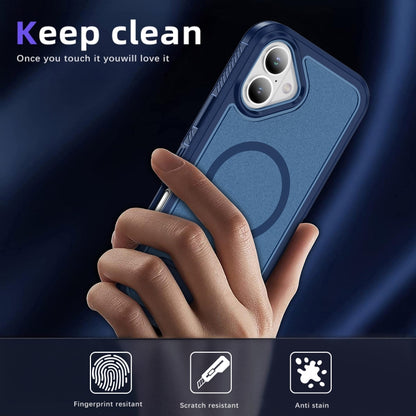 For iPhone 16 Guard Magsafe Magnetic Ring Matte Phone Case(Royal Blue) - iPhone 16 Cases by buy2fix | Online Shopping UK | buy2fix