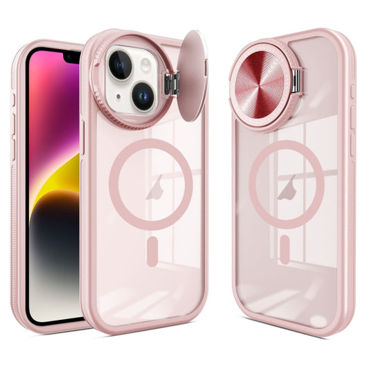 For iPhone 14 Plus Round Camshield MagSafe TPU Hybrid PC Phone Case(Pink) - iPhone 14 Plus Cases by buy2fix | Online Shopping UK | buy2fix