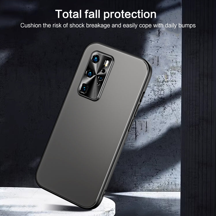 For Huawei P40 Pro R-JUST RJ-61 Electroplating Frosted TPU + PC Phone Case(Grey) - Huawei Cases by R-JUST | Online Shopping UK | buy2fix