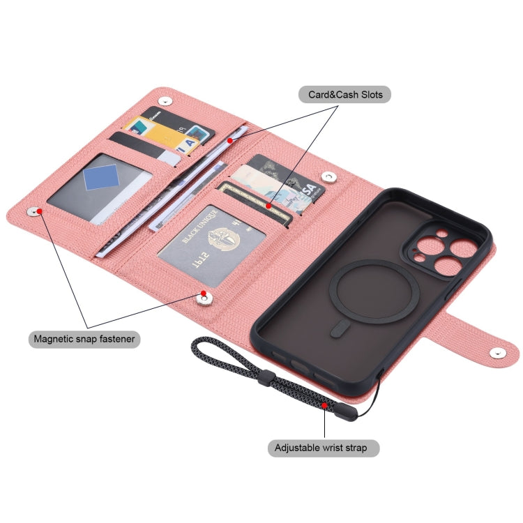 For iPhone 12 / 12 Pro ViLi GHA Series Shockproof MagSafe RFID Leather Attraction Horizontal Flip Phone Case(Pink) - iPhone 12 / 12 Pro Cases by ViLi | Online Shopping UK | buy2fix