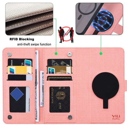 For iPhone 12 / 12 Pro ViLi GHA Series Shockproof MagSafe RFID Leather Attraction Horizontal Flip Phone Case(Pink) - iPhone 12 / 12 Pro Cases by ViLi | Online Shopping UK | buy2fix