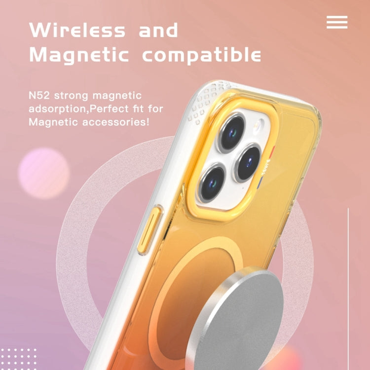 For iPhone 15 Pro TGVIS Aurora Series MagSafe Magnetic Phone Case(Gradient Orange) - iPhone 15 Pro Cases by TGVIS | Online Shopping UK | buy2fix