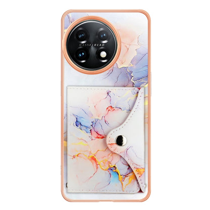 For OnePlus 11 Marble Pattern IMD Card Slot Phone Case(Galaxy Marble White) - OnePlus Cases by buy2fix | Online Shopping UK | buy2fix