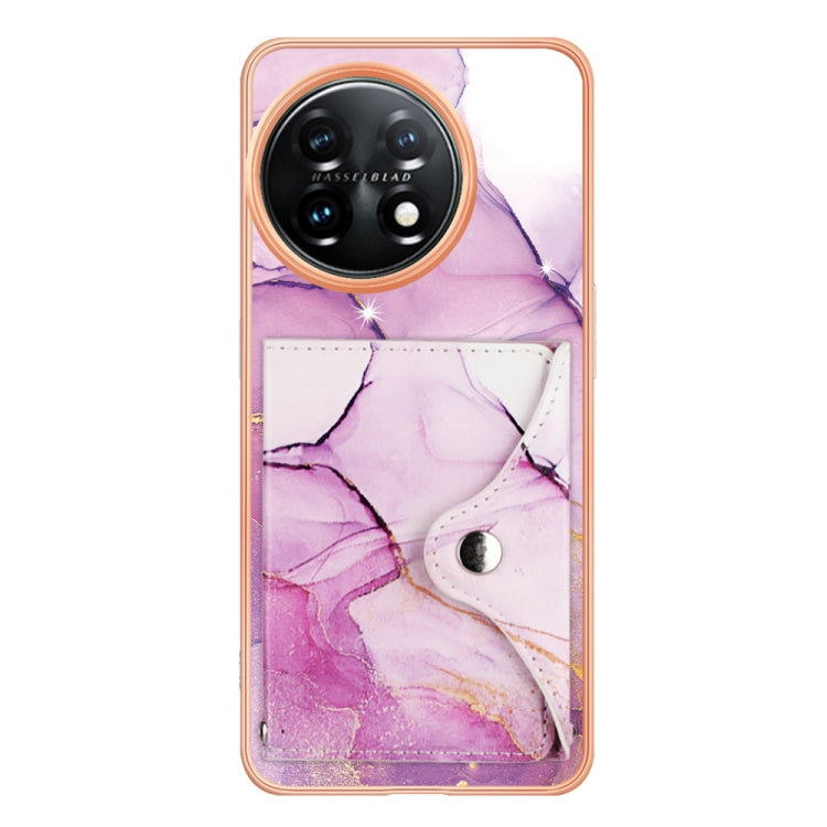 For OnePlus 11 Marble Pattern IMD Card Slot Phone Case(Pink Purple Gold) - OnePlus Cases by buy2fix | Online Shopping UK | buy2fix