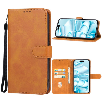 For iPhone 16 Plus Leather Phone Case(Brown) - iPhone 16 Plus Cases by buy2fix | Online Shopping UK | buy2fix