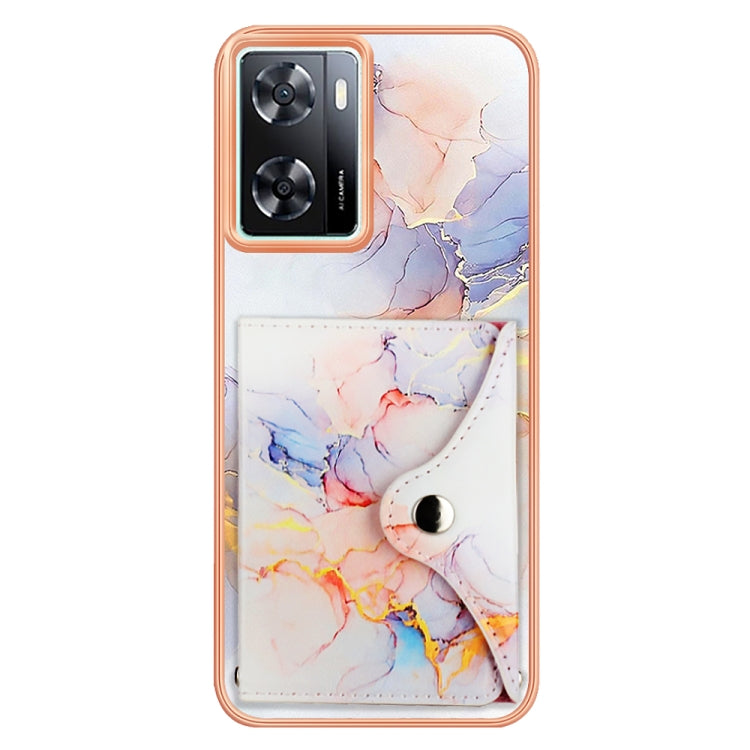 For Realme Narzo 50 5G Marble Pattern IMD Card Slot Phone Case(Galaxy Marble White) - Realme Cases by buy2fix | Online Shopping UK | buy2fix
