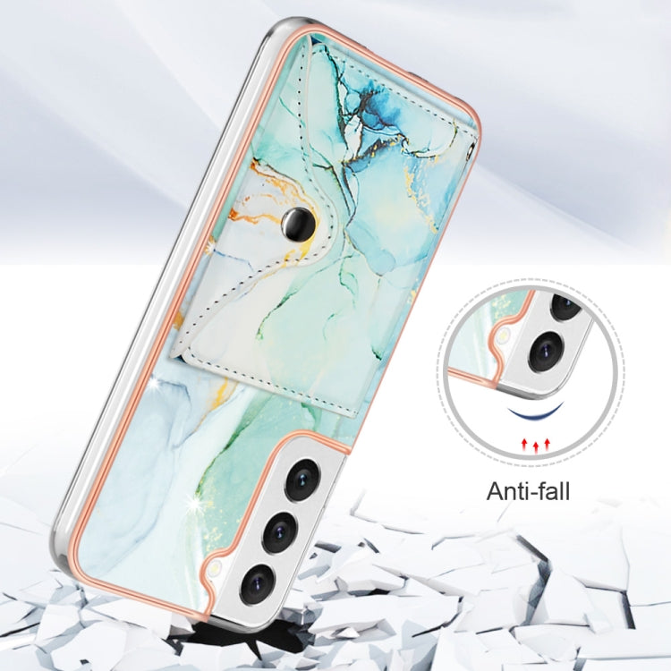 For Samsung Galaxy S23+ 5G Marble Pattern IMD Card Slot Phone Case(Green) - Galaxy S23+ 5G Cases by buy2fix | Online Shopping UK | buy2fix