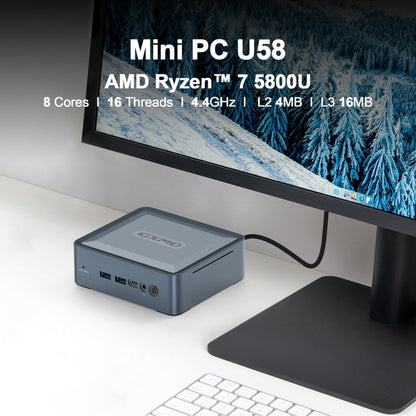 GXMO U58 Windows 11 AMD Ryzen 7-5800U 8 Core Processor Mini Computer, Specification:16GB+512GB - Windows Mini PCs by GXMO | Online Shopping UK | buy2fix