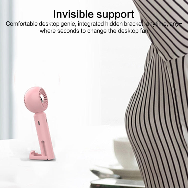 TGVIS Handheld & Invisible Stand Mini Electric Fan(Pink) - Electric Fans by TGVIS | Online Shopping UK | buy2fix