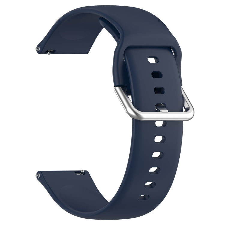 For CMF Watch Pro D395 22mm Solid Color Silver Buckle Silicone Watch Band, Size:L(Midnight Blue) - Watch Bands by buy2fix | Online Shopping UK | buy2fix