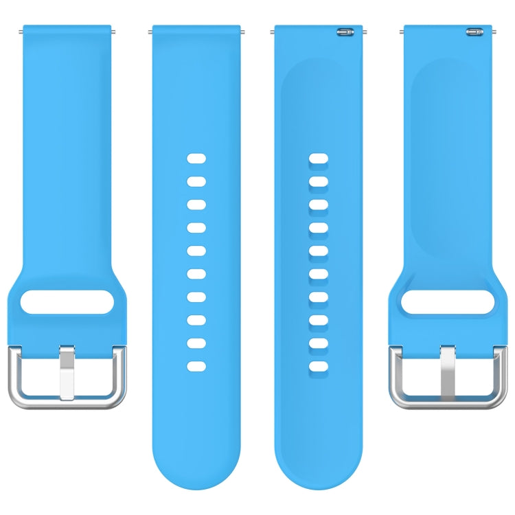 For CMF Watch Pro D395 22mm Solid Color Silver Buckle Silicone Watch Band, Size:S(Sky Blue) - Watch Bands by buy2fix | Online Shopping UK | buy2fix