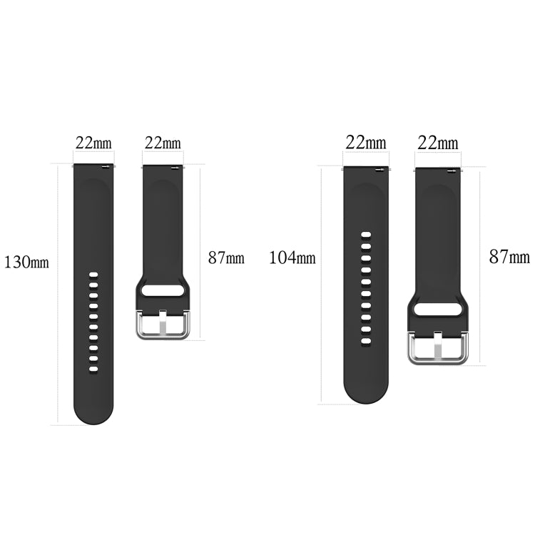 For CMF Watch Pro D395 22mm Solid Color Silver Buckle Silicone Watch Band, Size:S(Purple) - Watch Bands by buy2fix | Online Shopping UK | buy2fix