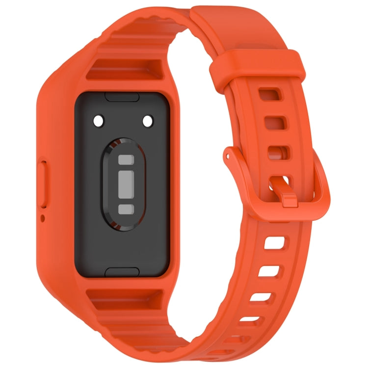 For Samsung Galaxy Fit 3 Solid Color Integrated TPU Watch Band(Orange) - Watch Bands by buy2fix | Online Shopping UK | buy2fix