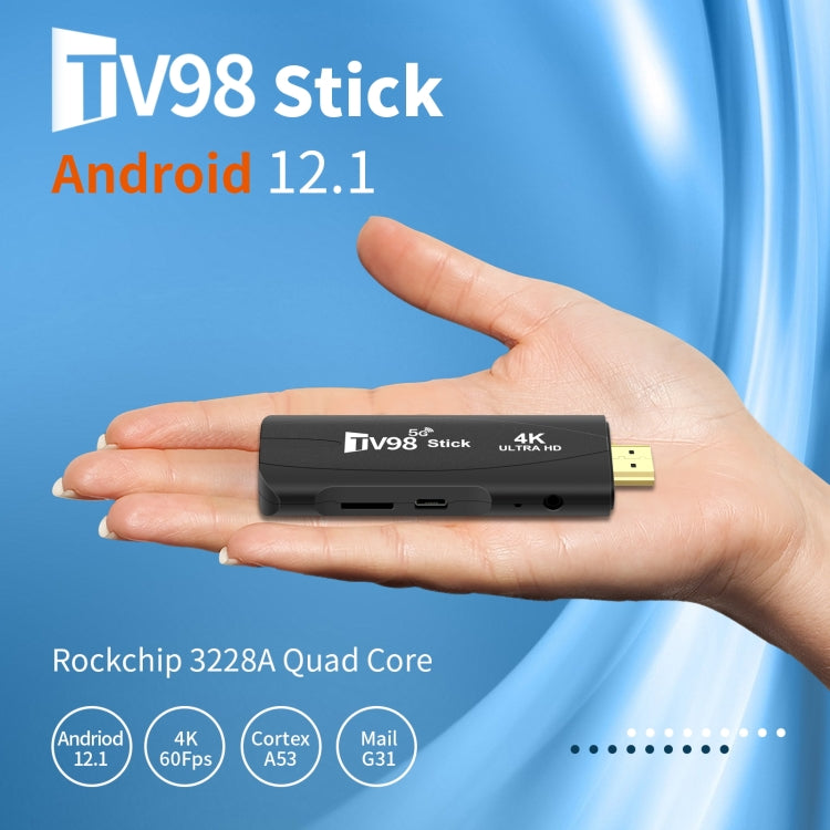 TV98 Rockchip 3228A Quad Core 4K HD Bluetooth Android TV Stick, RAM:4GB+32GB(EU Plug) - Android TV Sticks by buy2fix | Online Shopping UK | buy2fix