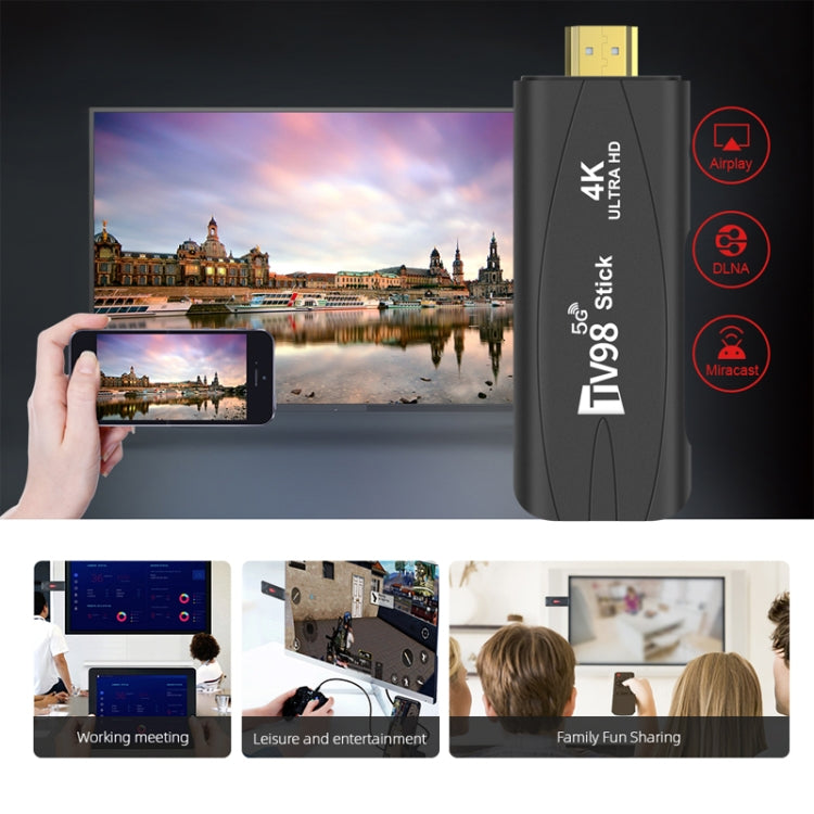 TV98 Rockchip 3228A Quad Core 4K HD Bluetooth Android TV Stick, RAM:4GB+32GB(EU Plug) - Android TV Sticks by buy2fix | Online Shopping UK | buy2fix