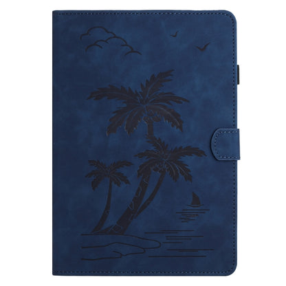 For Samsung Galaxy Tab A 10.1 T580/T585 Coconut Tree Embossed Smart Leather Tablet Case(Blue) - Tab A 10.1 by buy2fix | Online Shopping UK | buy2fix