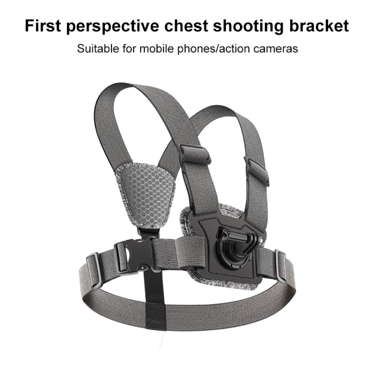 6 in 1 Phone Clamp Adjustable Body Mount Belt Chest Strap with Mount & Screw(Grey) - Chest Belt by RUIGPRO | Online Shopping UK | buy2fix