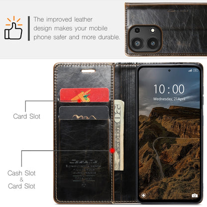 For Xiaomi Redmi Note 13 Pro 4G CaseMe 003 Crazy Horse Texture Flip Leather Phone Case(Coffee) - Xiaomi Cases by CaseMe | Online Shopping UK | buy2fix