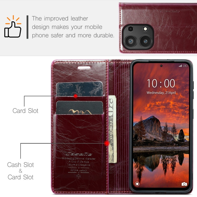 For Xiaomi Redmi Note 13 Pro 4G CaseMe 003 Crazy Horse Texture Flip Leather Phone Case(Mulberry Red) - Xiaomi Cases by CaseMe | Online Shopping UK | buy2fix