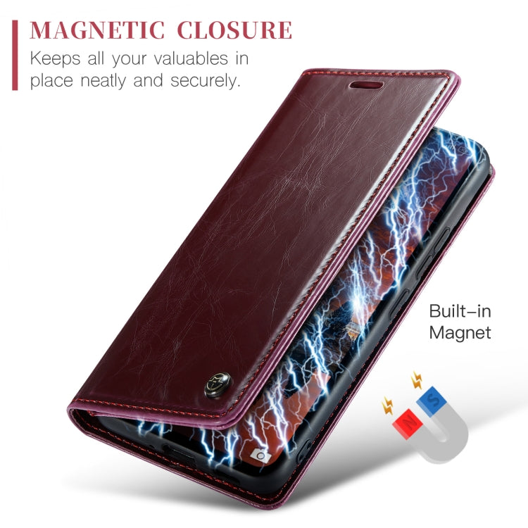 For Xiaomi Redmi Note 13 Pro 4G CaseMe 003 Crazy Horse Texture Flip Leather Phone Case(Mulberry Red) - Xiaomi Cases by CaseMe | Online Shopping UK | buy2fix